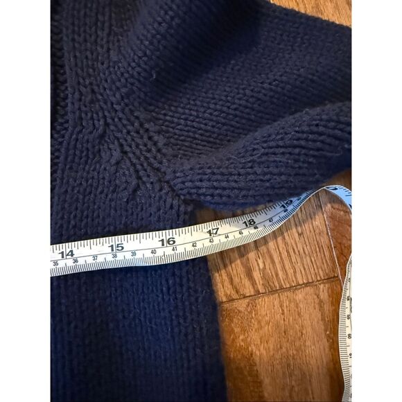 Talbots navy cableknit cardigan sweater medium petite - Picture 8 of 8